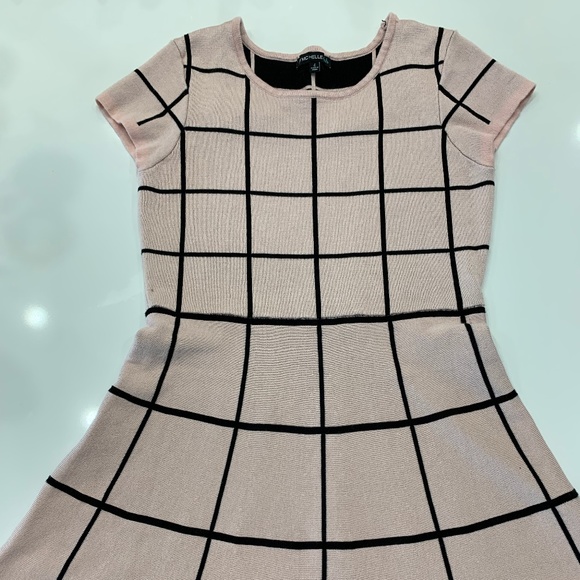 Light Pink and Black Mini Dress - Picture 1 of 2